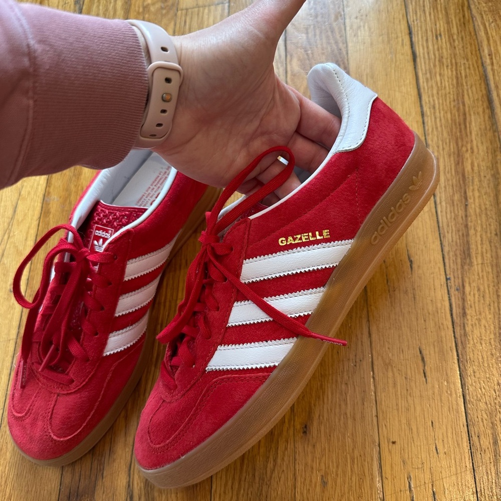 Adidas Gazelle Red and White Indoor 'Better Scarlet Gum' Sneakers 8
